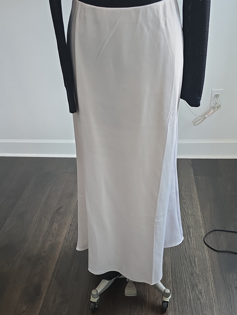 Mason  Satin White Maxi Skirt